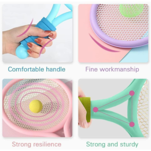 Set Rachete de Tenis și Badminton – 2 Rachete, Minge și Fluturaș (culoare aleatorie)