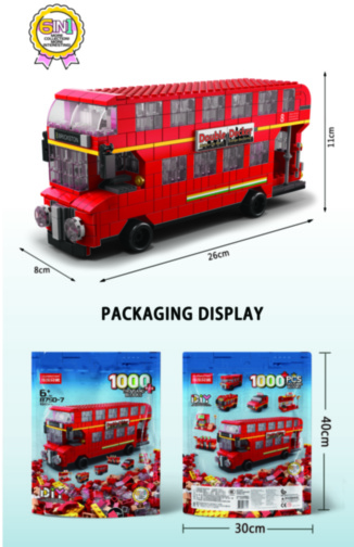 [Chinese/P/B]Double deck bus building blocks 1000pcs