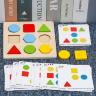 Puzzle Montessori din Lemn cu Forme Geometrice – Învățare Prin Joacă
