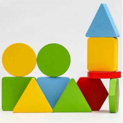 Puzzle Montessori din Lemn cu Forme Geometrice – Învățare Prin Joacă