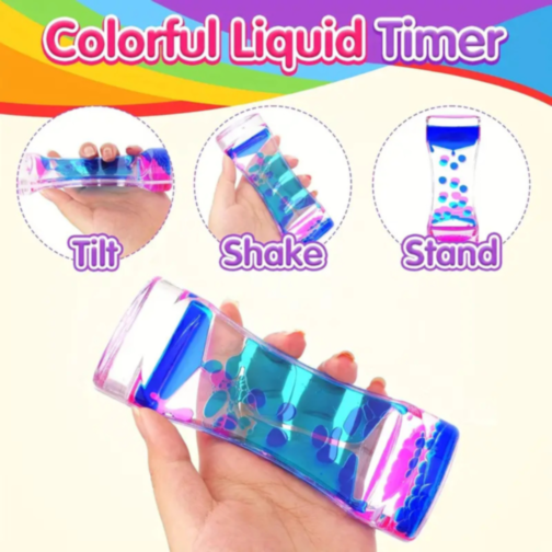 Clepsidră Lichidă Antistres cu Picături Colorate (culoare aleatorie)