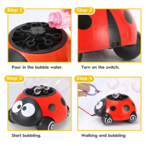 Mașină de Baloane în Formă de Buburuză cu Lumini (culoare aleatorie)