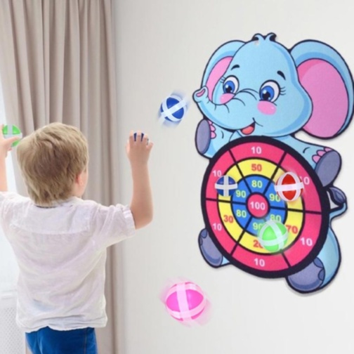 Joc cu Țintă Elefant și 3 Bile Lipicioase