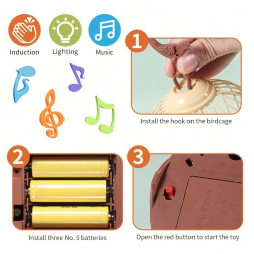 Păsări Cântătoare Interactive cu Efecte de Lumină și Sunet