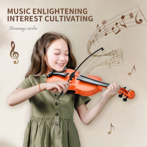 Vioară de Jucărie Realistă cu Arcuș – Pentru Micii Muzicieni (culoare aleatorie)