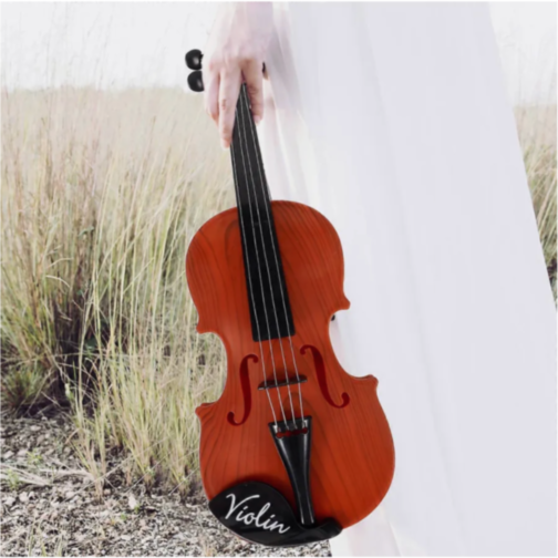 Vioară de Jucărie Realistă cu Arcuș – Pentru Micii Muzicieni (culoare aleatorie)