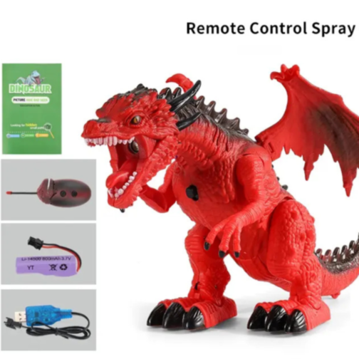 Dragon interactiv cu telecomandă și funcții de fum și sunet