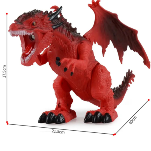 Dragon interactiv cu telecomandă și funcții de fum și sunet