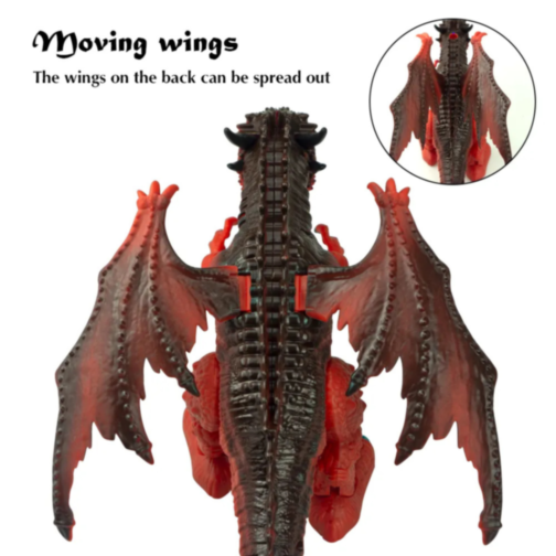 Dragon interactiv cu telecomandă și funcții de fum și sunet