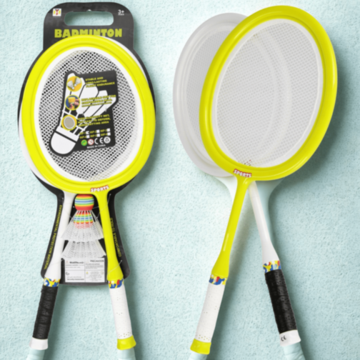 Set Badminton pentru Copii cu 2 Rachete și 2 Fluturași – Jucărie Sportivă de Vară
