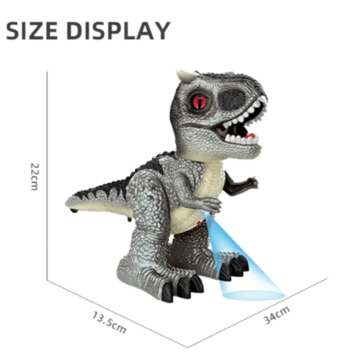 Dinozaur interactiv cu telecomandă, lumină și fum