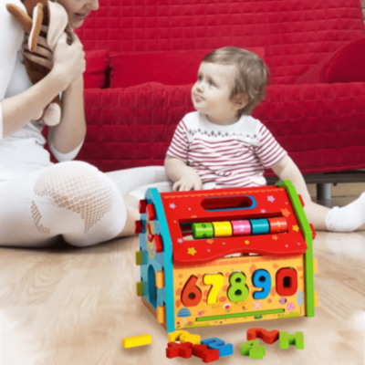 Căsuță Educativă Montessori din Lemn 6 în 1 | image