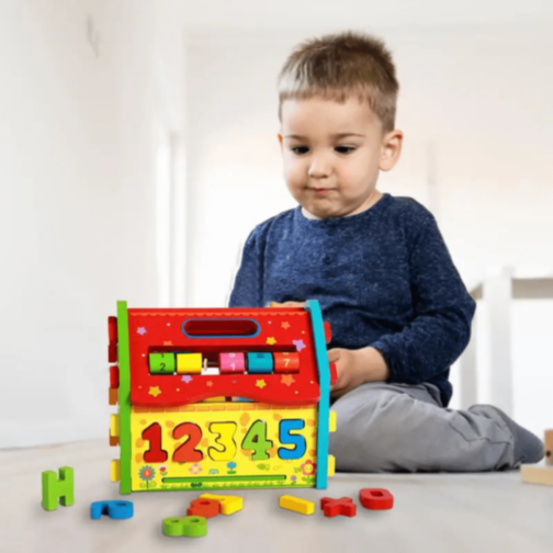 Căsuță Educativă Montessori din Lemn 6 în 1