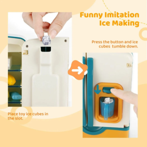 Frigider de Jucărie Interactiv cu Accesorii, Sunete și Lumină (culoare aleatorie)