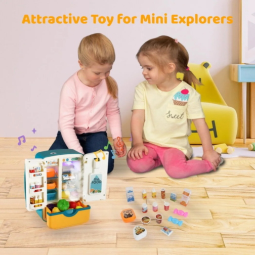 Frigider de Jucărie Interactiv cu Accesorii, Sunete și Lumină (culoare aleatorie)