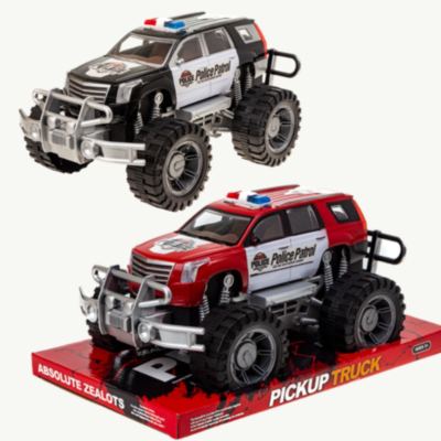Mașină de Poliție Off-Road Pickup cu Roți Mari (culoare aleatorie) | image