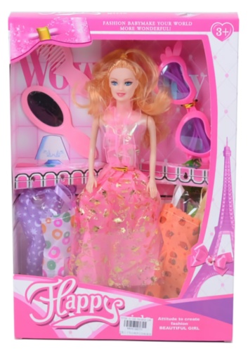 Barbie cu 4 Ținute, Oglindă, Pieptene și Oglindă