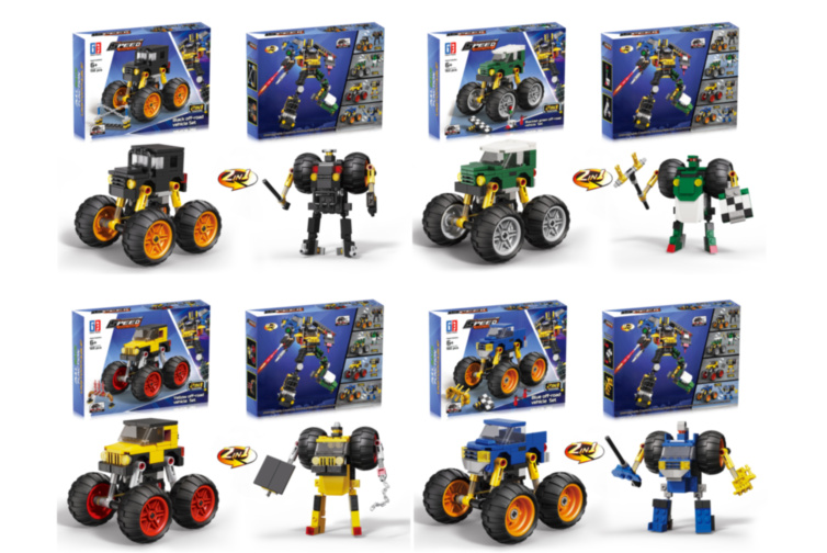 Set de Construcție 2-în-1 Vehicule Off-Road și Roboți Transformabili