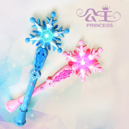 Baghetă Magică cu Lumini și Sunete în Formă de Fulgi de Zăpadă – Roz sau Albastru