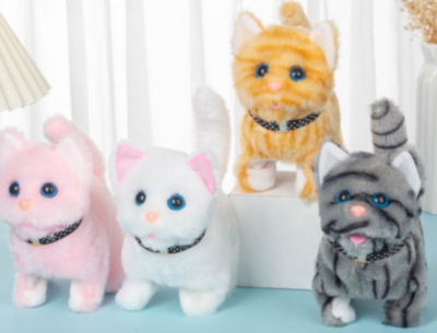 1buc. Pisicuță Interactivă din Pluș care Merge și Miaună (culoare aleatorie) | image