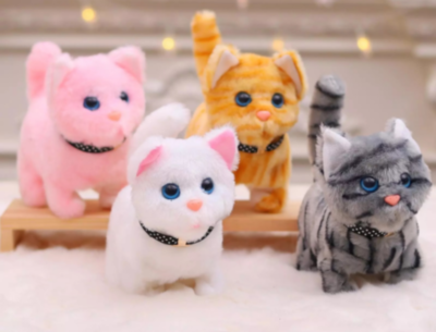 1buc. Pisicuță Interactivă din Pluș care Merge și Miaună (culoare aleatorie) | image