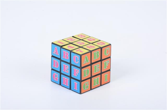 Cub Rubik cu Litere și Cifre 3X3, 6,5cm