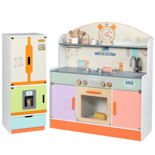 Bucătărie de Jucărie XXL cu Frigider și Accesorii – Set Complet pentru Micii Bucătari