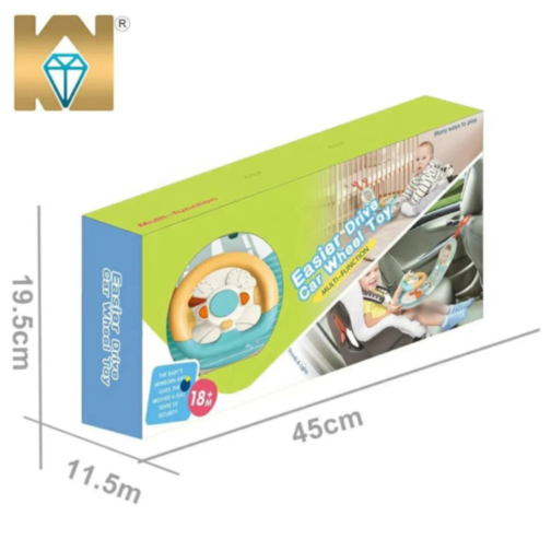 Jucărie volan interactiv pentru mașină – cu sunete și oglindă sigură