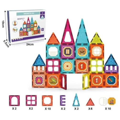 Set de Construcție Magnetică 32 Piese | Jucărie Educativă STEM pentru Copii