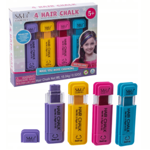 Creioane Colorate pentru Păr Copii – Set 4 Bucăți