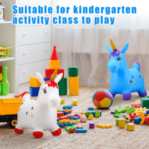 Unicorn Gonflabil cu Lumină și Sunet pentru Copii (culoare aleatorie)