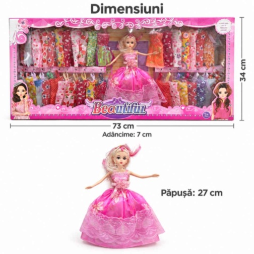 Set păpușă cu 36 de rochițe de schimb