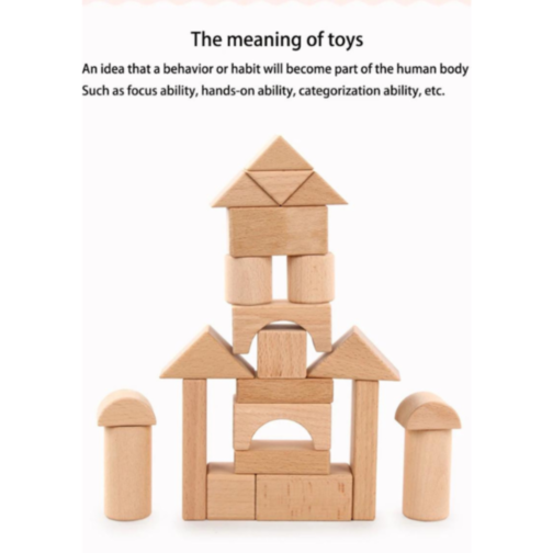 Set Blocuri de Construcție din Lemn - 22 Piese