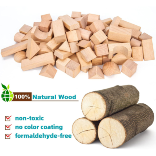 Set Blocuri de Construcție din Lemn - 22 Piese