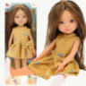 Păpușă Eva cu Rochie Galbenă și Păr Lung – 33 cm