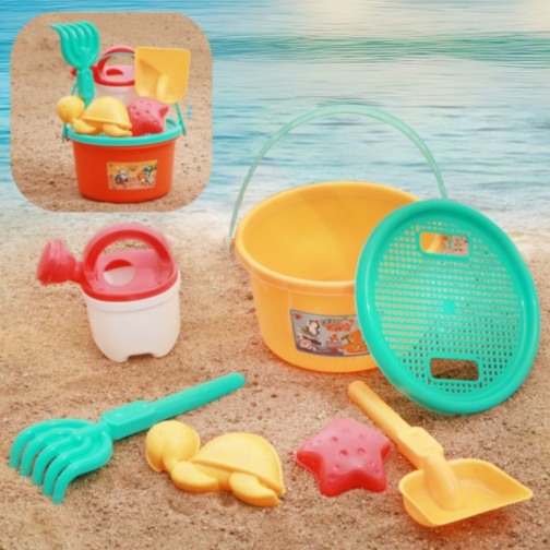 Set de Jucării pentru Nisip cu Găletușă, Ustensile și Forme (culoare aleatorie)