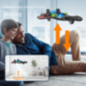 Dronă Avion cu Telecomandă și Lumini LED pentru Copii (culoare aleatorie)