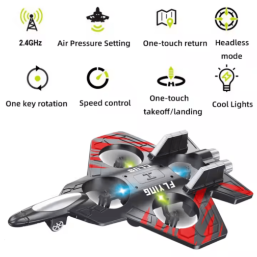 Dronă Avion cu Telecomandă și Lumini LED pentru Copii (culoare aleatorie)