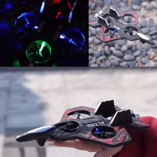 Dronă Avion cu Telecomandă și Lumini LED pentru Copii (culoare aleatorie)