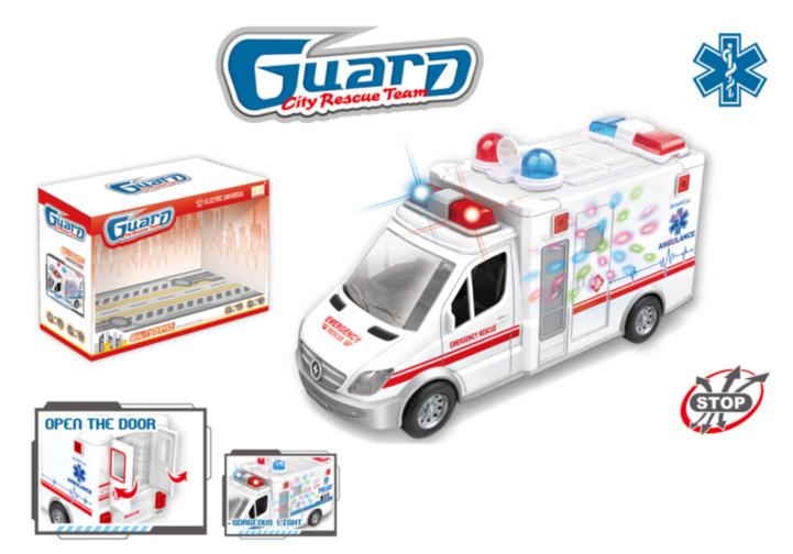 Ambulanța, ocolește obstacole, emite lumini și sunete