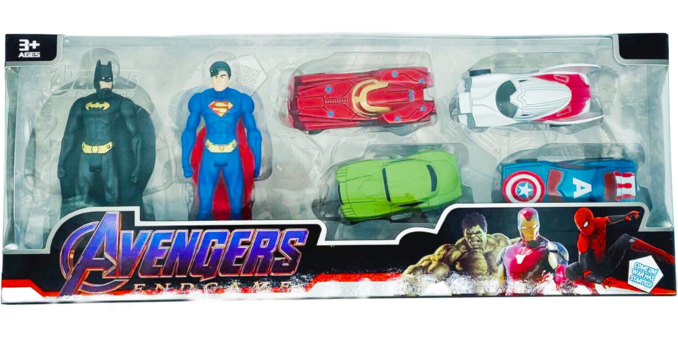 Set 2 Super Eroi cu 4 Mașinuțe