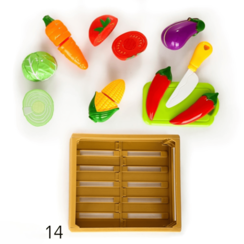 Set Legume de Tăiat din Plastic cu Cuțit și Tocător