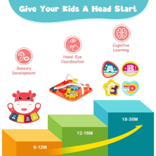 Cub educativ interactiv 6 în 1 pentru bebeluși (culoare aleatorie)