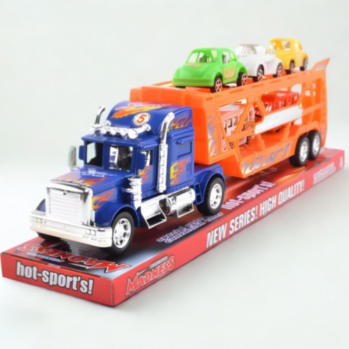 Camion Transportor cu Mașinuțe Racing pentru Copii