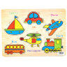 Puzzle educativ din lemn cu vehicule