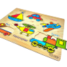 Puzzle educativ din lemn cu vehicule