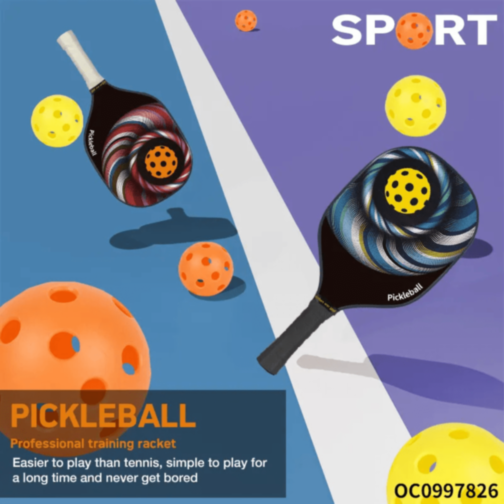 Set 2 Rachete Pickleball + 2 Mingi – Design Modern, Ideal pentru Toți Începătorii