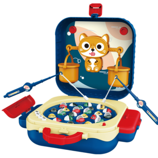 Joc Pescuit Magnetic Electric în Rucsac Copii (culoare aleatorie)