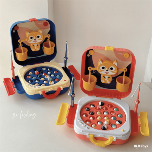 Joc Pescuit Magnetic Electric în Rucsac Copii (culoare aleatorie)