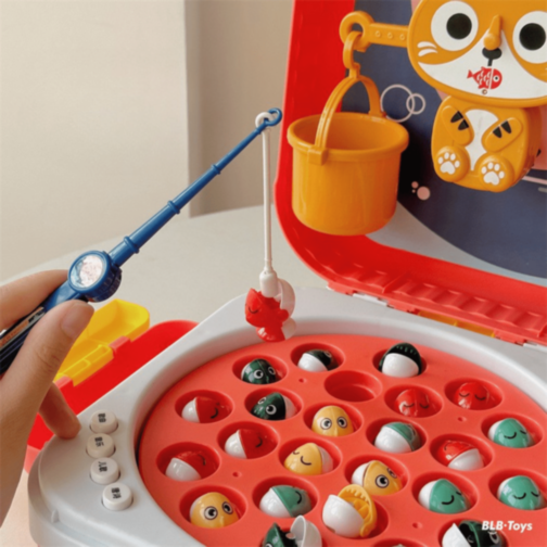 Joc Pescuit Magnetic Electric în Rucsac Copii (culoare aleatorie)